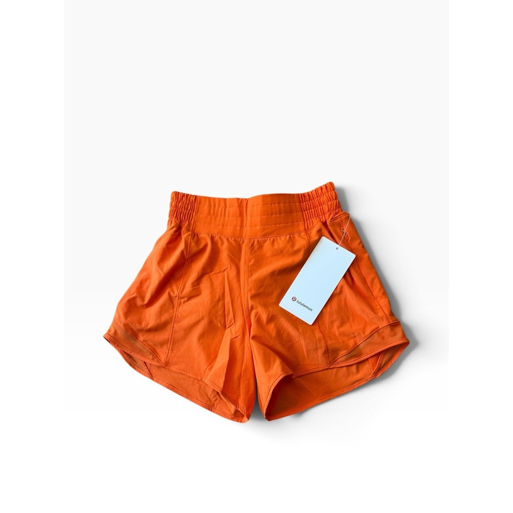 Lululemon Hotty Hot High Rise Short 4" Lined Orange Size 8